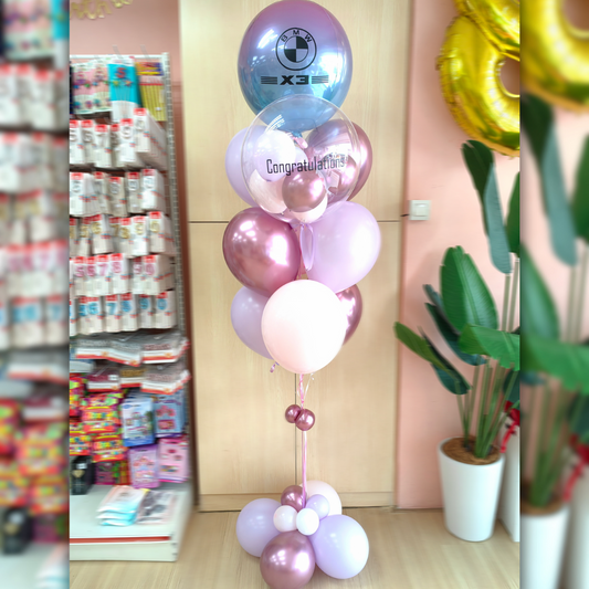 24INCH ORBZ SET WITH CUSTOMISE BUBBLE BALLOON BOUQUET