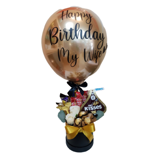 18INCH CLEAR BUBBLE HOT AIR BALLOON WITH CHOCOLATE