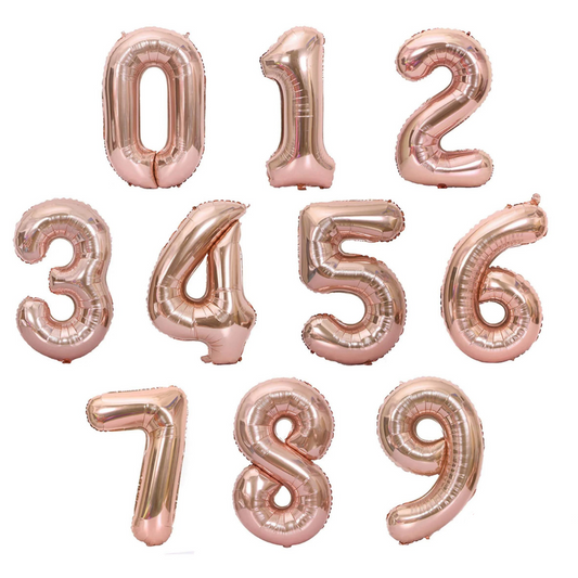 16inch Rose Gold Number Balloons