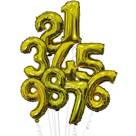40-INCH GOLD NUMBER BALLOONS