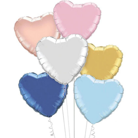 HELIUM-FILLED HEART-SHAPED FOIL BALLOONS