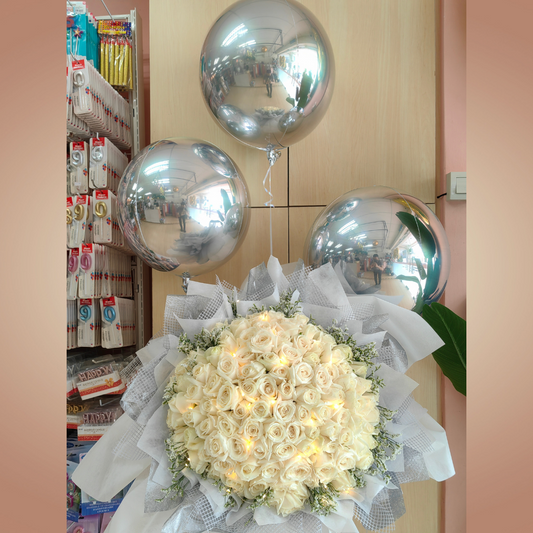 Sweet Proposal Flower with Orbz Balloon