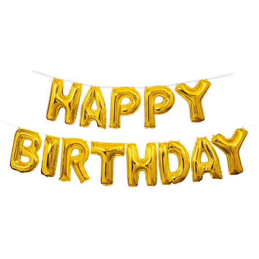 16inch "Happy Birthday" Gold Alphabet Balloon