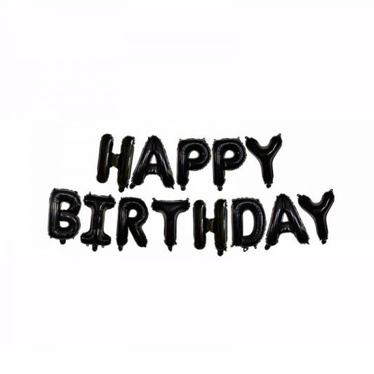 16inch "Happy Birthday" Black Alphabet Balloon