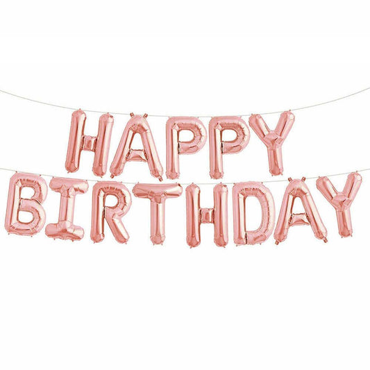 16inch "Happy Birthday" Rose Gold Alphabet Balloon