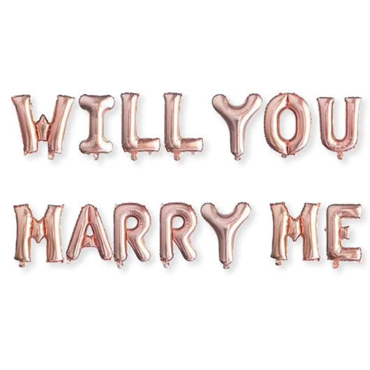 16inch "Will You marry Me" Rose Gold Alphabet Balloons
